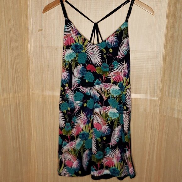 Love Riche Dresses & Skirts - Love Riche Strappy Black Tropical Slip Dress